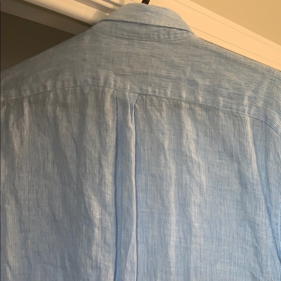 Classic Fit Medium Linen Stripe Tucker Shirt - Picture 5 of 5